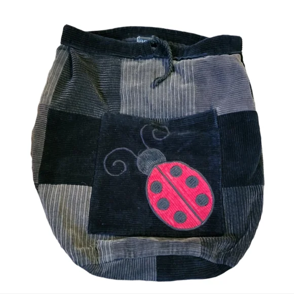 Handmade Corduroy  Ladybug Backpack Children main image 2